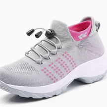 Addison Gray Pink sneaker, single shoe on white background