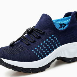 Addison Navy Blue sneaker, single shoe on white background