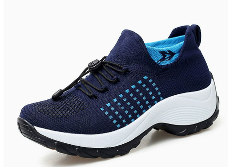Addison Navy Blue sneaker, single shoe on white background