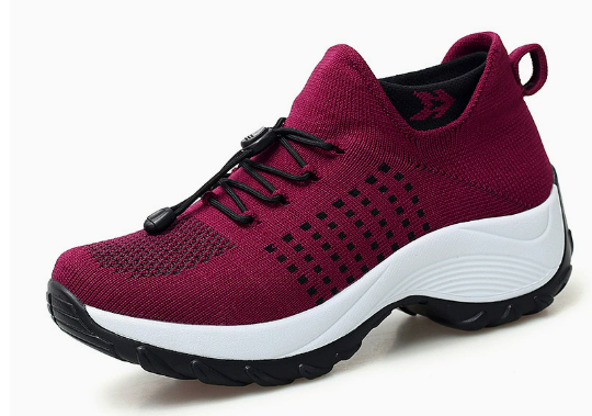 Addison Red sneaker, single shoe on white background