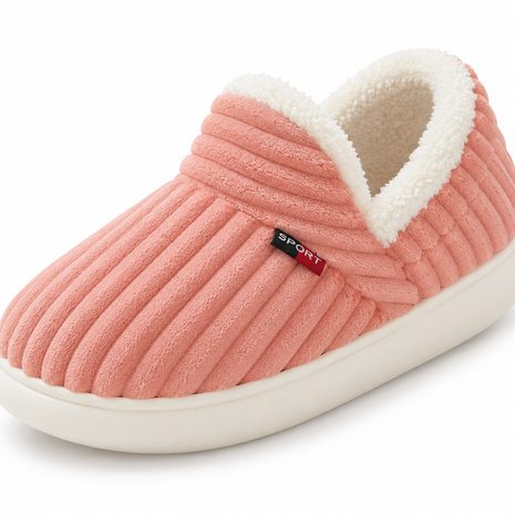 Micah Pink slipper — single shoe side view on white