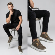 Ashton・Boost Your Height (3.15 in / 2.4 in) — olive brown lifestyle view 1