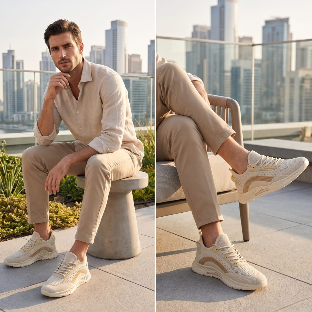 Aubrey・Boost Your Height (3.95 in / 3.15 in / 2.4 in) — light beige lifestyle view 1