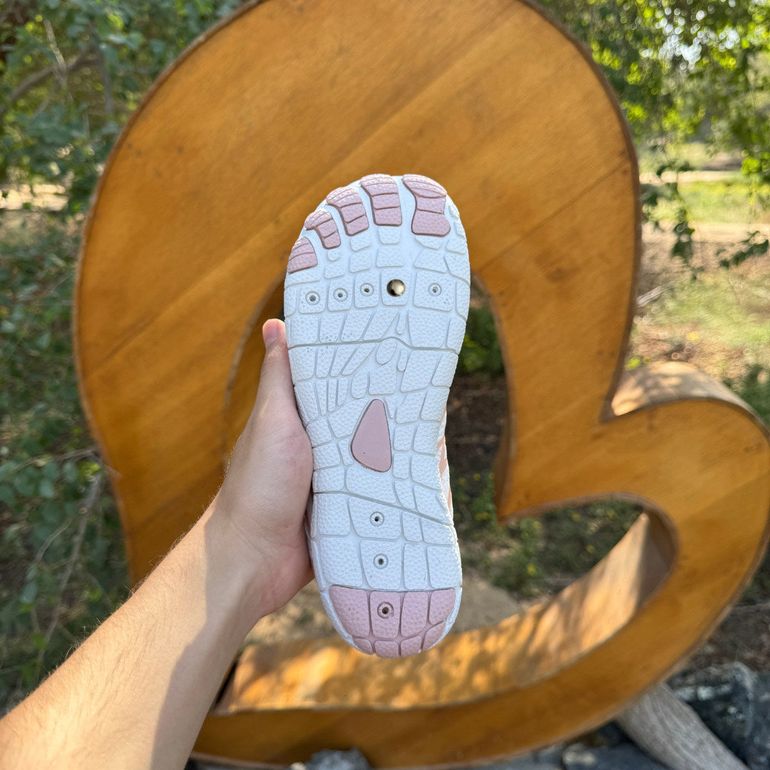 Indigo・Barefoot Sneakers — white and pale pink sole view 6