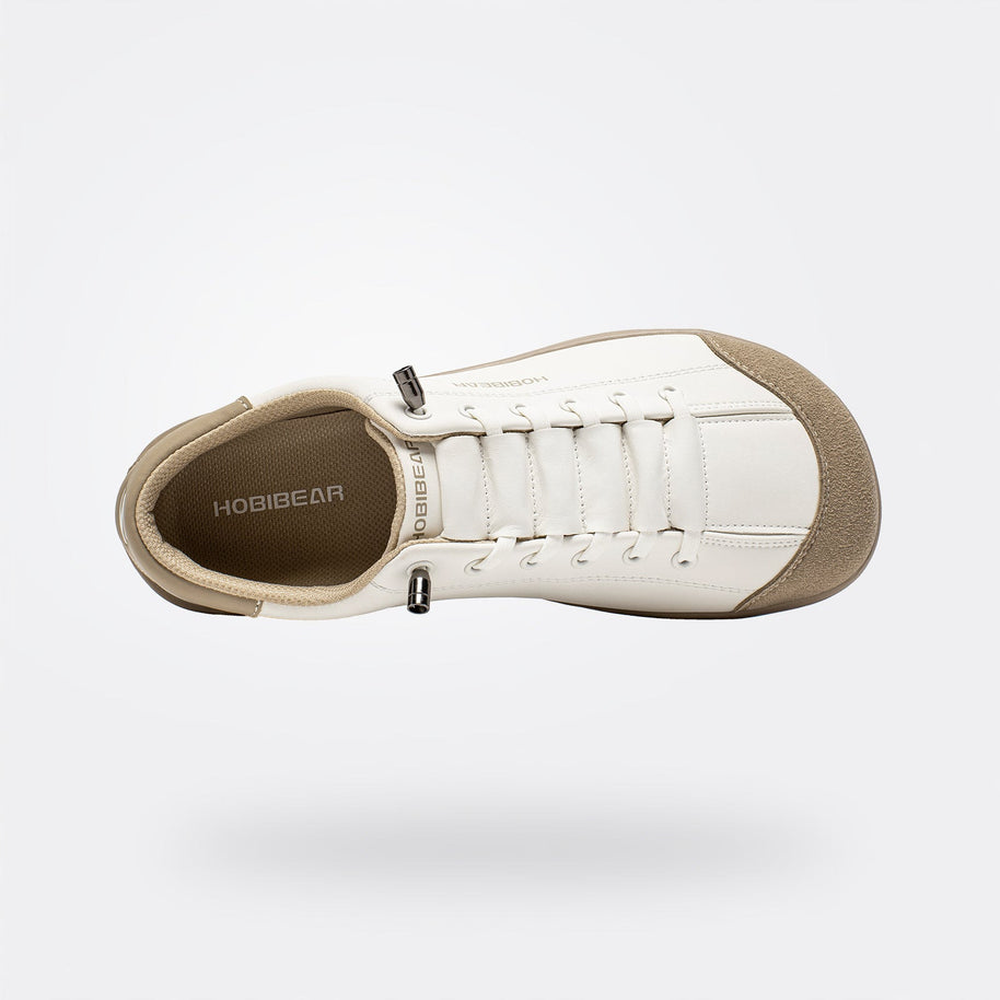 Kieran・Barefoot Sneakers — white and beige top view 6