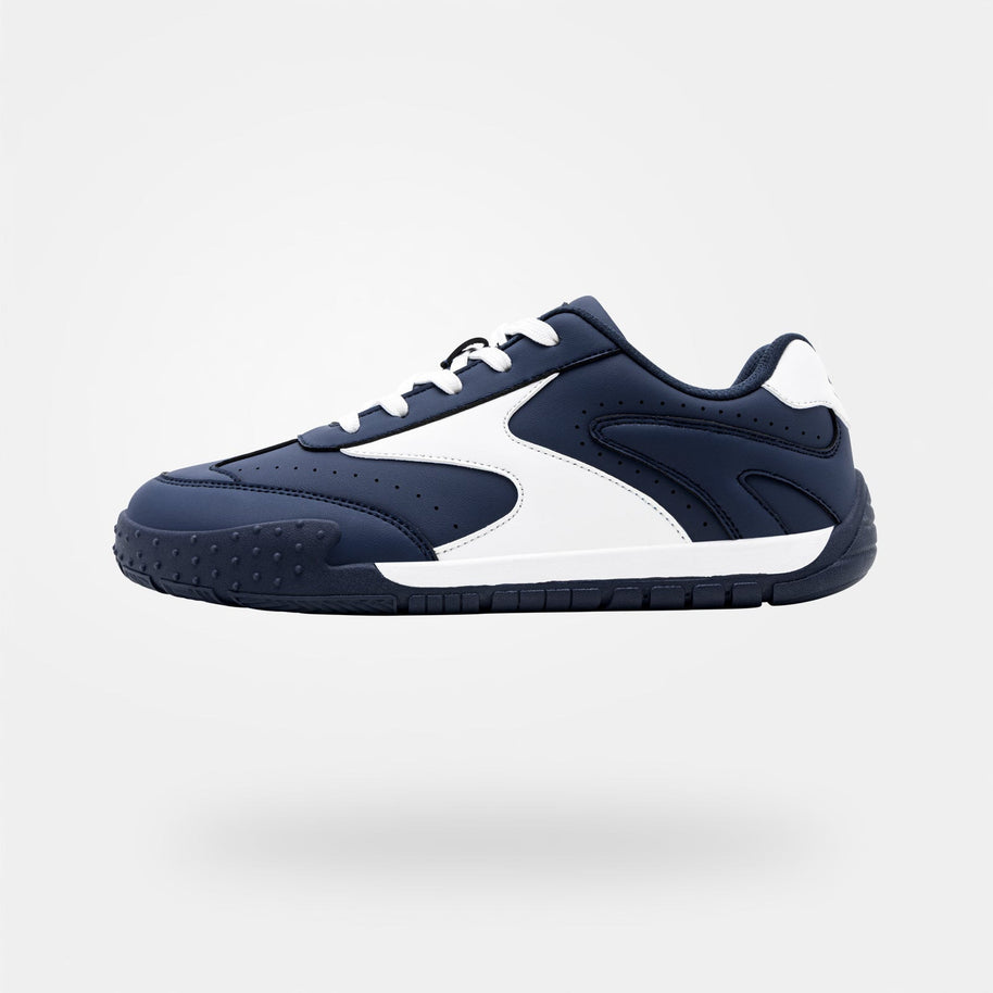 Lindsey・Wide Toe Box Shoes — navy and white side view 3