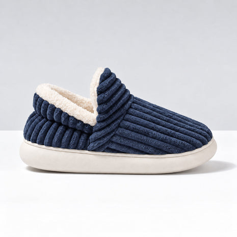Micah・Everyday Slippers — navy blue with white side view 1