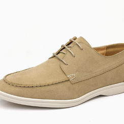 Remy Beige loafer white background side view