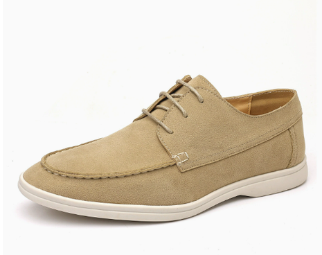 Remy Beige loafer white background side view