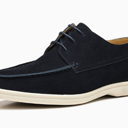 Remy Blue loafer white background side view