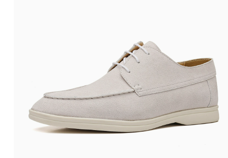 Remy White loafer white background side view