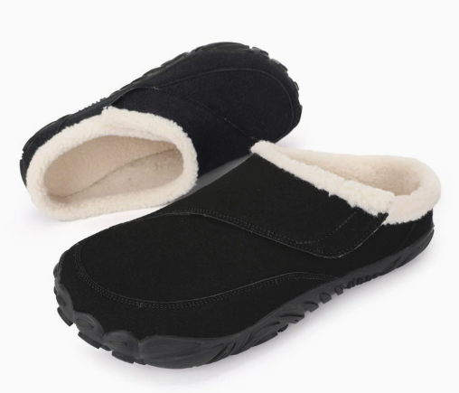 Shannon Black winter slipper white background