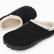 Shannon Black winter slipper white background