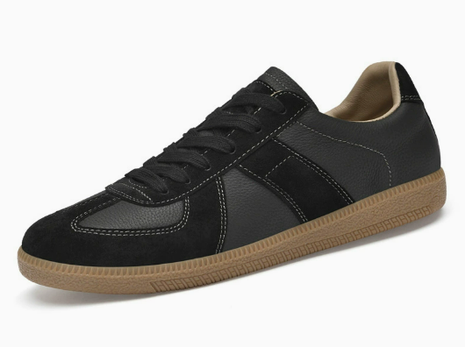 Teagan Black sneaker, single shoe on white background, toe left