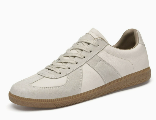 Teagan White sneaker, single shoe on white background, toe left
