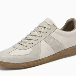 Teagan White sneaker, single shoe on white background, toe left