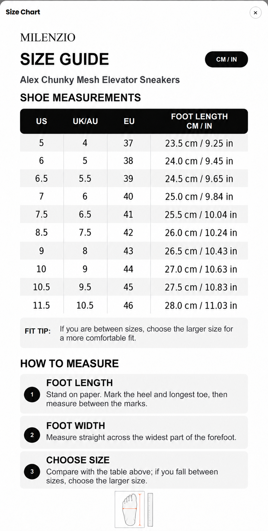 Size Chart