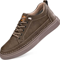 Men's Panelled Elevator Casual Sneakers - Khaki - View 2