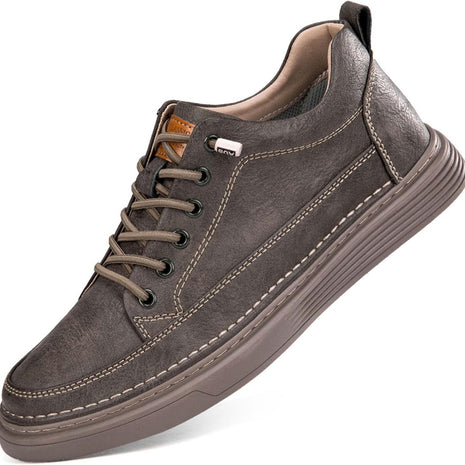 Men's Panelled Elevator Casual Sneakers - Grey - View 10