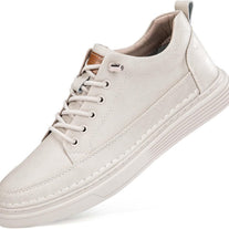 Men's Panelled Elevator Casual Sneakers - Beige - View 3