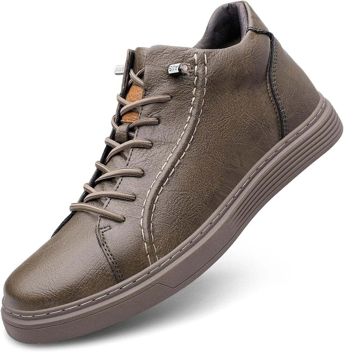 Men's High-Top Elevator Sneakers - Brown - View 2