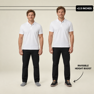 Men's Panelled Elevator Casual Sneakers - Black - height comparison