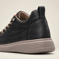 Men's Panelled Elevator Casual Sneakers - Black - heel detail