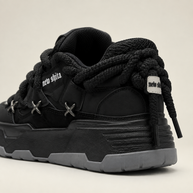 Unisex Chunky Platform Sneakers - Black - heel detail