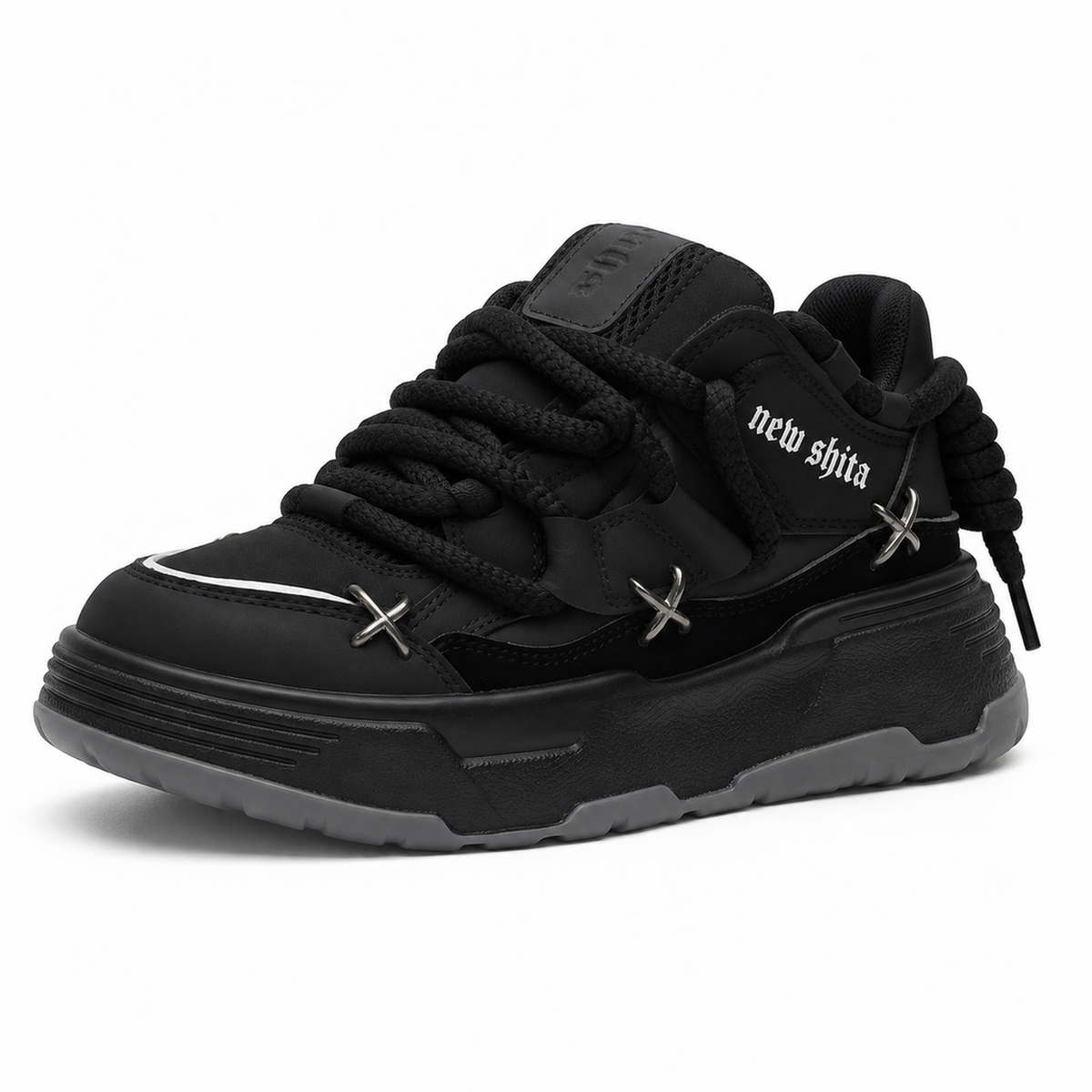 Unisex Chunky Platform Sneakers - Black - variant product image