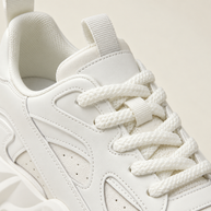 Women's Low-Top Wedge Walking Sneakers - White - material detail
