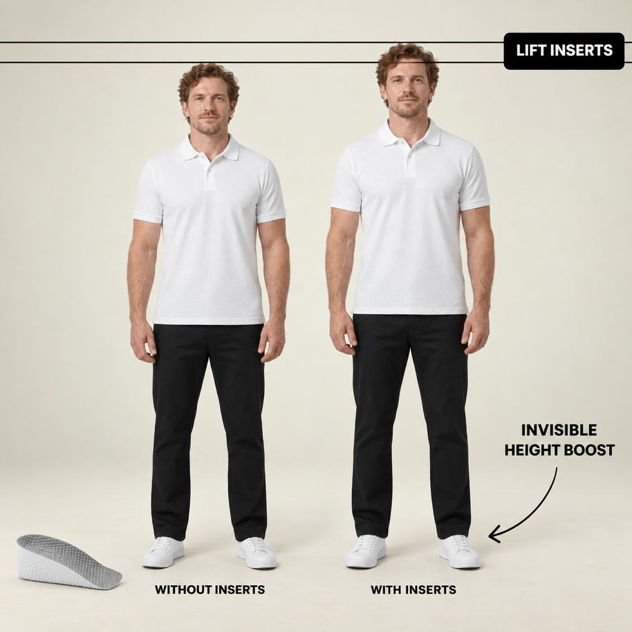 Height Increase Heel Inserts - Three Pairs - product - height comparison