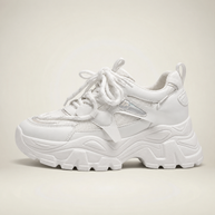 Women's Chunky Platform Dad Sneakers - White - side profile