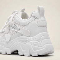 Women's Chunky Platform Dad Sneakers - White - heel detail