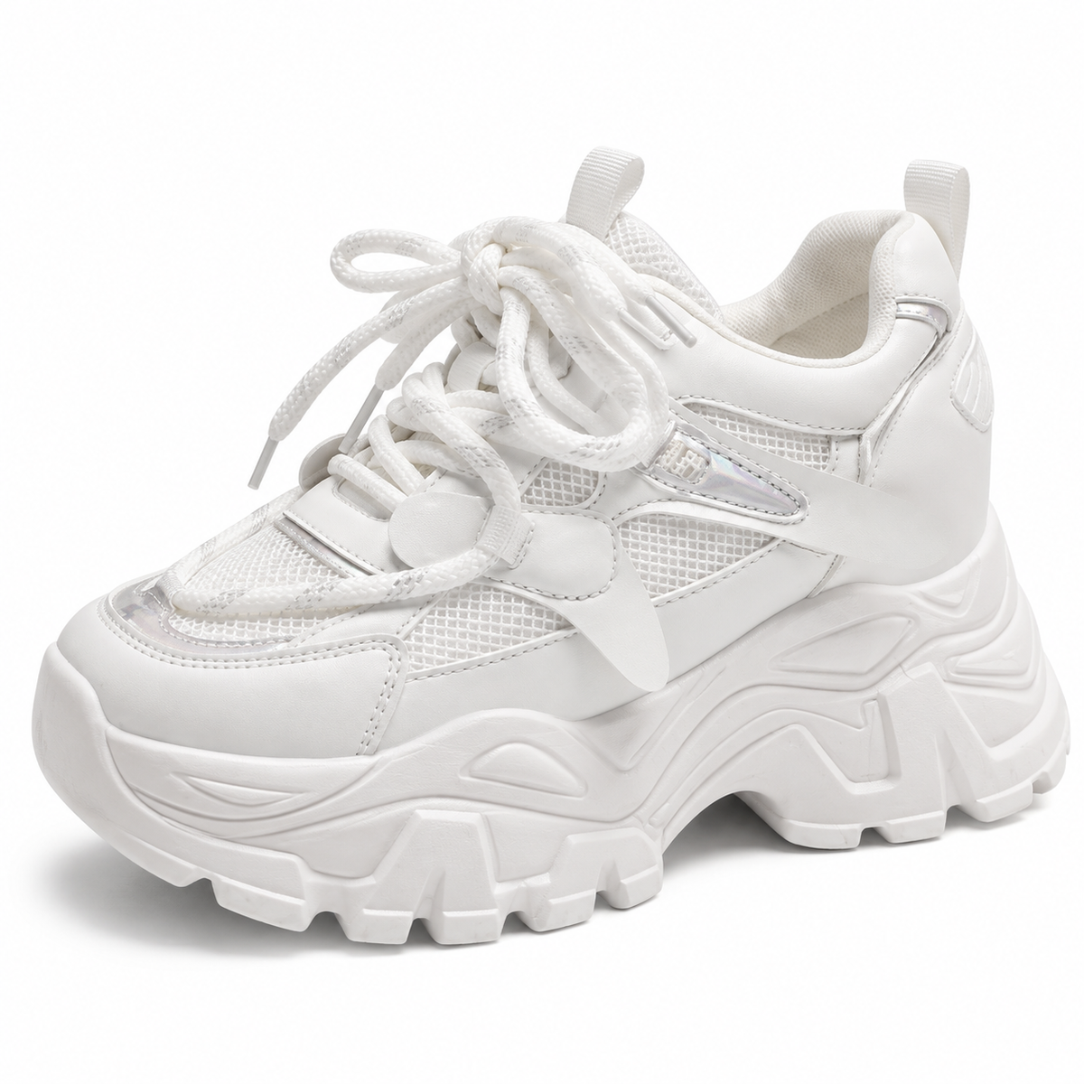 Women's Chunky Platform Dad Sneakers - White - variant product image