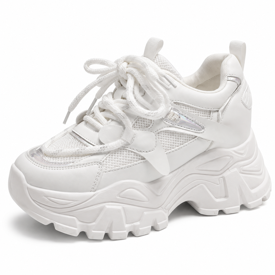 Women's Chunky Platform Dad Sneakers - White - variant product image