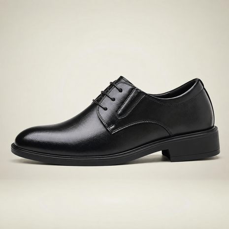 Men's 3.2-Inch Elevator Dress Shoes - Black - side profile