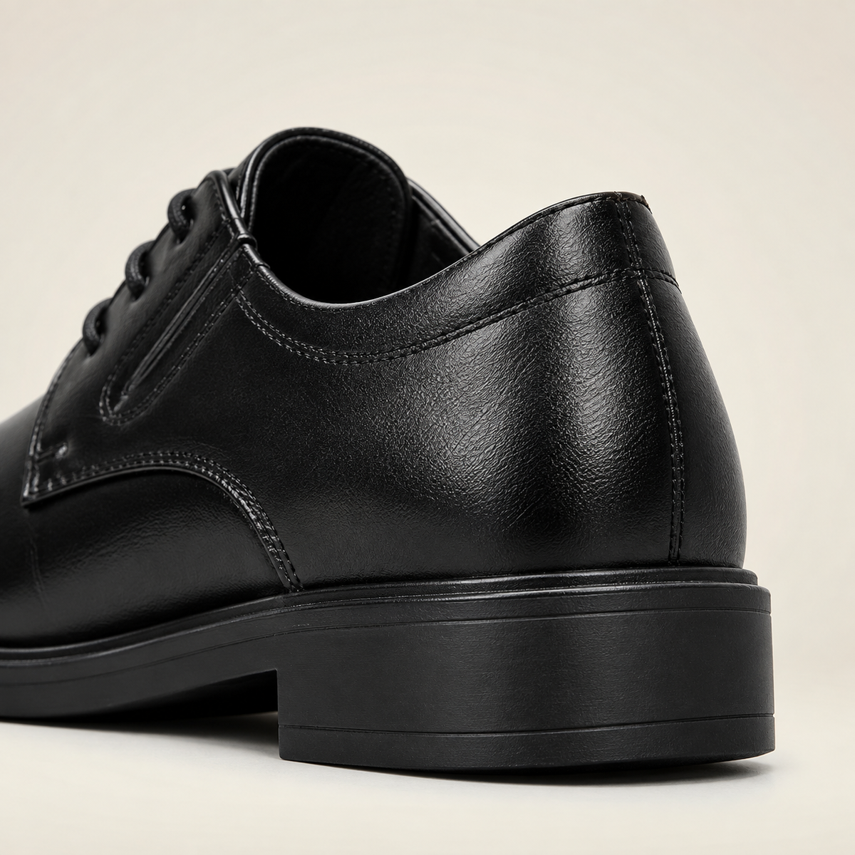 Men's 3.2-Inch Elevator Dress Shoes - Black - heel detail