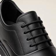 Men's 3-Inch Elevator Oxford Shoes - Black - material detail