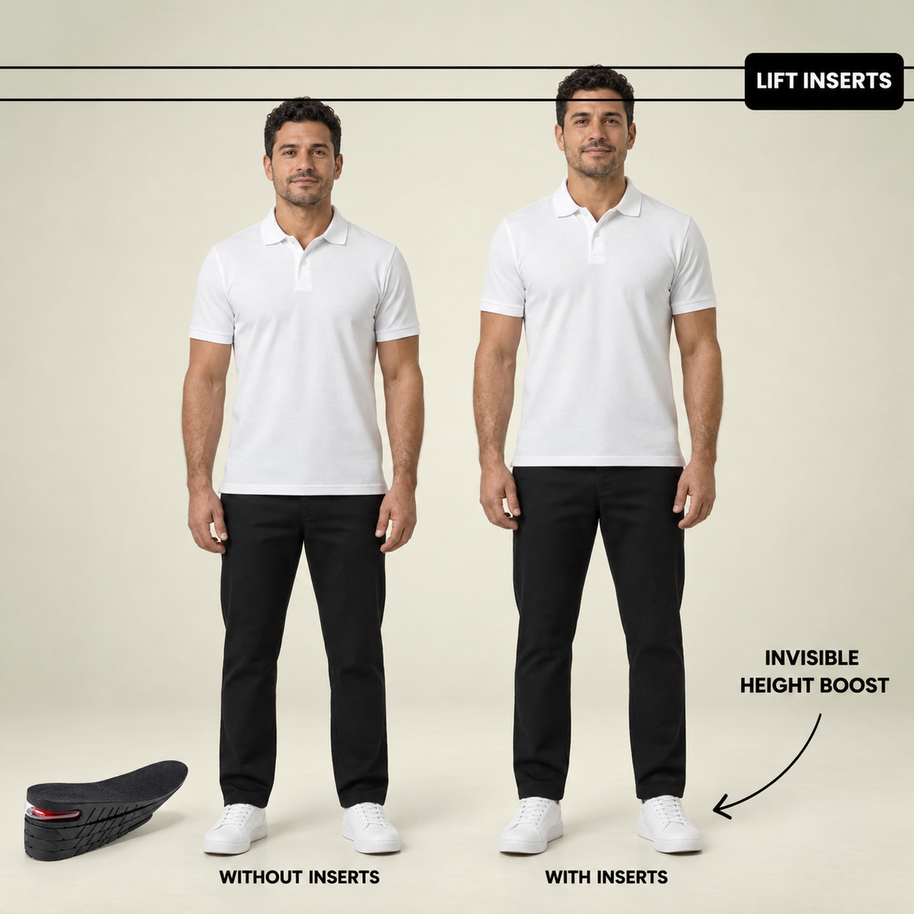 Adjustable Four-Layer Height Increase Insoles - 4-Layer - height comparison