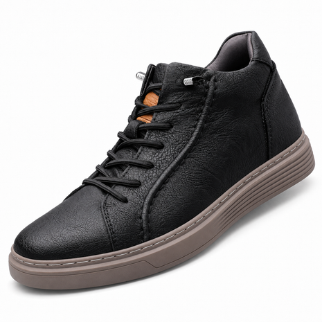 Men's High-Top Elevator Sneakers - Black - variant product image