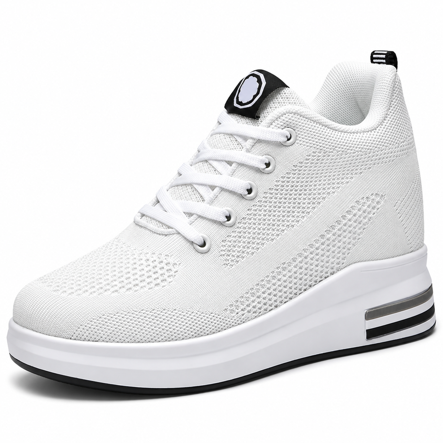 Women's Hidden Wedge Lace-Up Sneakers - White - variant product image