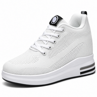 Women's Hidden Wedge Lace-Up Sneakers - White - variant product image