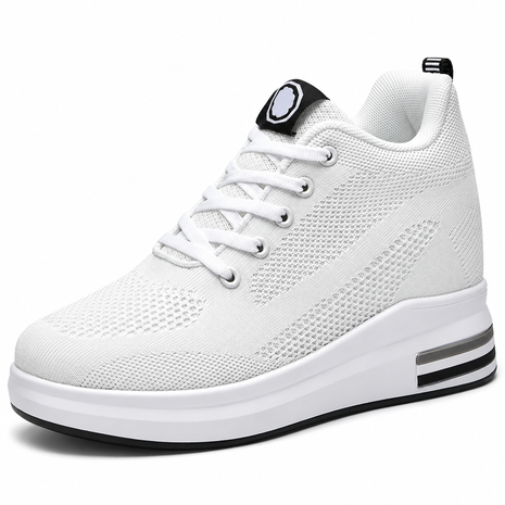 Women's Hidden Wedge Lace-Up Sneakers - White - variant product image