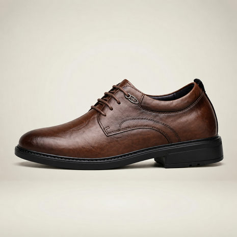 Men's Classic Elevator Oxford Shoes - Brown - side profile